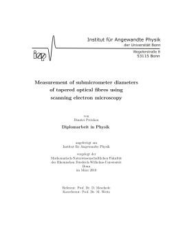 Measurement of submicrometer diameters of tapered optical fibres