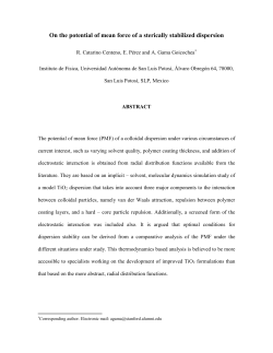 On the potential of mean force of a sterically