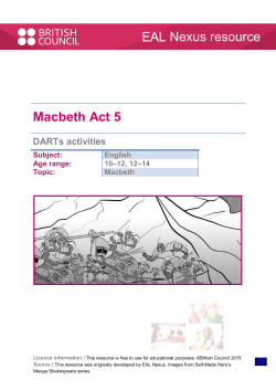 Macbeth Act 5 Nexus resource - EAL Nexus