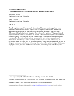 1 Autocracies and Terrorism: Conditioning Effects of Authoritarian