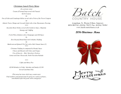 2016 Christmas Menu