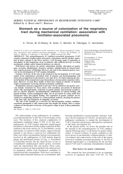 Stomach as a source of colonization of the respiratory tract during
