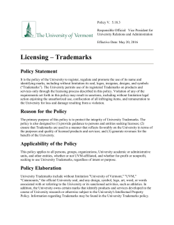 Licensing - Trademarks - University of Vermont
