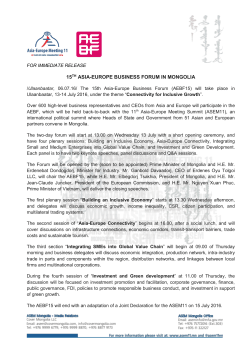 15th asia-europe business forum in mongolia