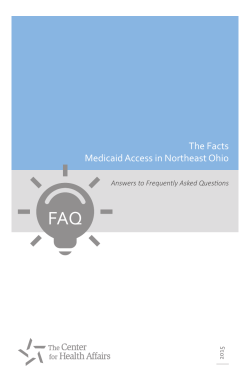 2015 Medicaid FAQ - The Center for Health Affairs