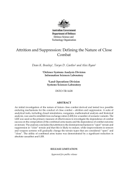 Attrition and Suppression: Defining the Nature of Close Combat