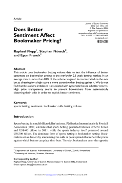 Does Bettor Sentiment Affect Bookmaker Pricing?