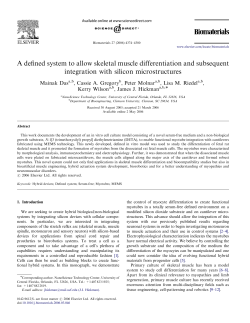 A defined system to allow skeletal muscle