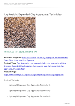 Lightweight Expanded Clay Aggregate: Techniclay