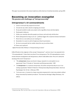 Becoming an innovation evangelist