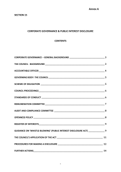 Corporate Governance and Public Interest Disclosure