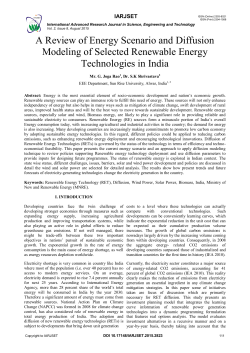 A Review of Energy Scenario and Diffusion Modeling of Selected