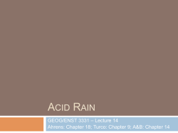 Acid Rain - Lakehead University