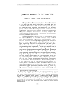 JUDICIAL TAKINGS OR DUE PROCESS?