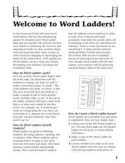 Welcome to Word Ladders!