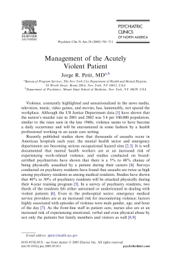 Management of the Acutely Violent Patient