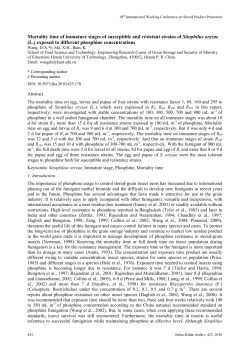Mortality time of immature stages of susceptible and resistant strains