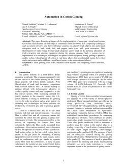 Automation in Cotton Ginning