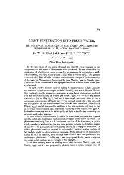 LIGHT PENETRATION INTO FRESH WATER.