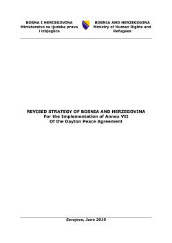 REVISED STRATEGY OF BOSNIA AND HERZEGOVINA For the