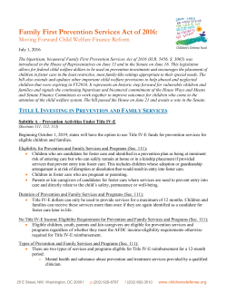 Family First Prevention Services Act of 2016