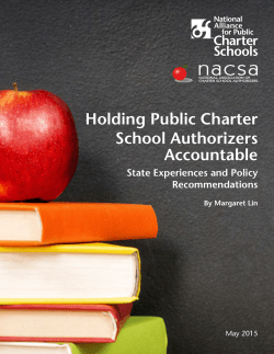 Holding Public Charter School Authorizers Accountable