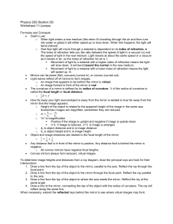 Physics 202-Section 2G Worksheet 11-Lenses