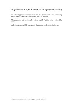 Possible FP3 questions from old P4, P5, P6 and FP1, FP2, FP3 papers