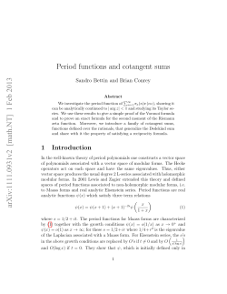 Period functions and cotangent sums arXiv