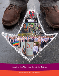 Mazzoni Center 2012 Annual Report