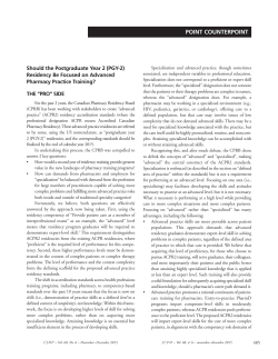 point counterpoint - The Canadian Journal of Hospital Pharmacy