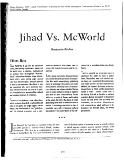 Jihad Vs. McWorld - Trent University