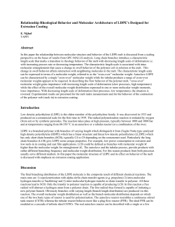 Relationship Rheological Behavior and Molecular