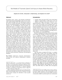 Rat Models of Traumatic Spinal Cord Injury to Assess Motor Recovery