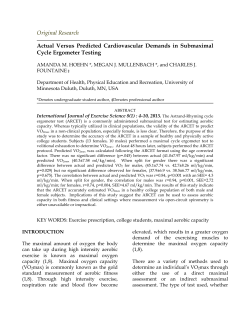 Actual Versus Predicted Cardiovascular Demands in Submaximal