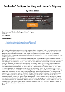 Sophocles` Oedipus the King and Homer`s Odyssey
