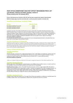 Line Rentals, Features and Other Charges, version 6