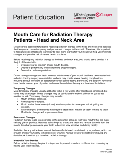 Mouth Care for Radiation Therapy Patients