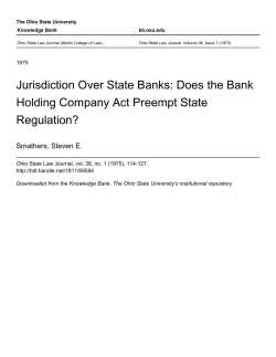 Jurisdiction Over State Banks: Does the Bank