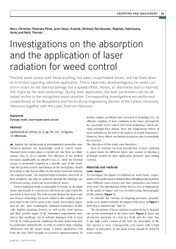 Investigations on the absorption and the application of laser