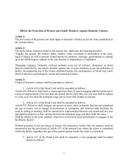 Bill for the Protection of Women and Family Members Against