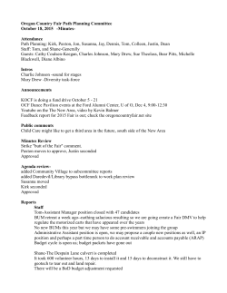 Oregon Country Fair Path Planning Committee October 18, 2015