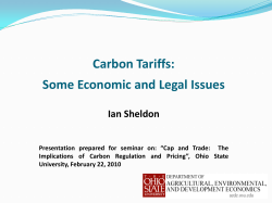 Carbon Tariffs: Some Economic and Legal Issues
