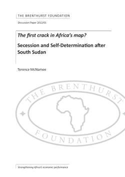 The first crack in Africa`s map? Secession and Self