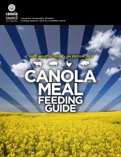 Canola Meal feeding guide - Canola Council of Canada