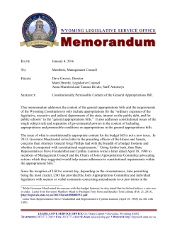 Memorandum - Wyoming Legislature