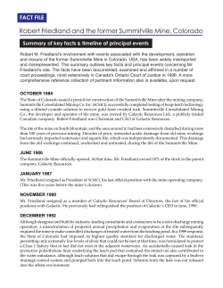Summitville Gold Mine Fact File and Settlement Agreement
