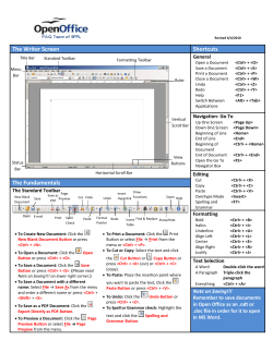 The Writer Screen Shortcuts The Fundamentals