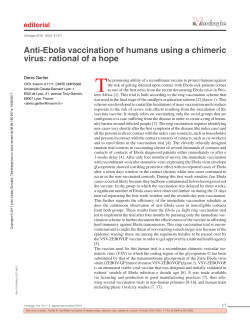 Anti-Ebola vaccination of humans using a chimeric virus: rational of