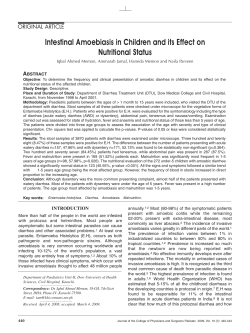 Intestinal Amoebiasis in Children and its Effect on Nutritional Status